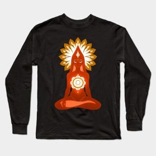 Aura Orange Meditation 01 Long Sleeve T-Shirt